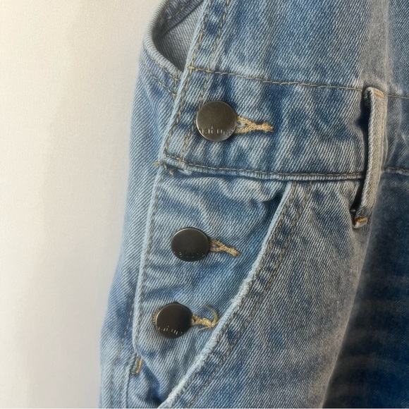 Nature Denim Veronica Overalls 100% cotton ripped Jean short overalls size:M - Picture 11 of 17